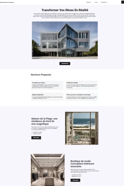 Template WordPress du site web d'un architecte